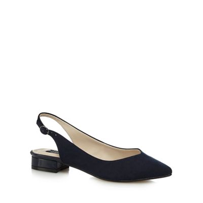 Navy 'Bay' sling back pointed shoes